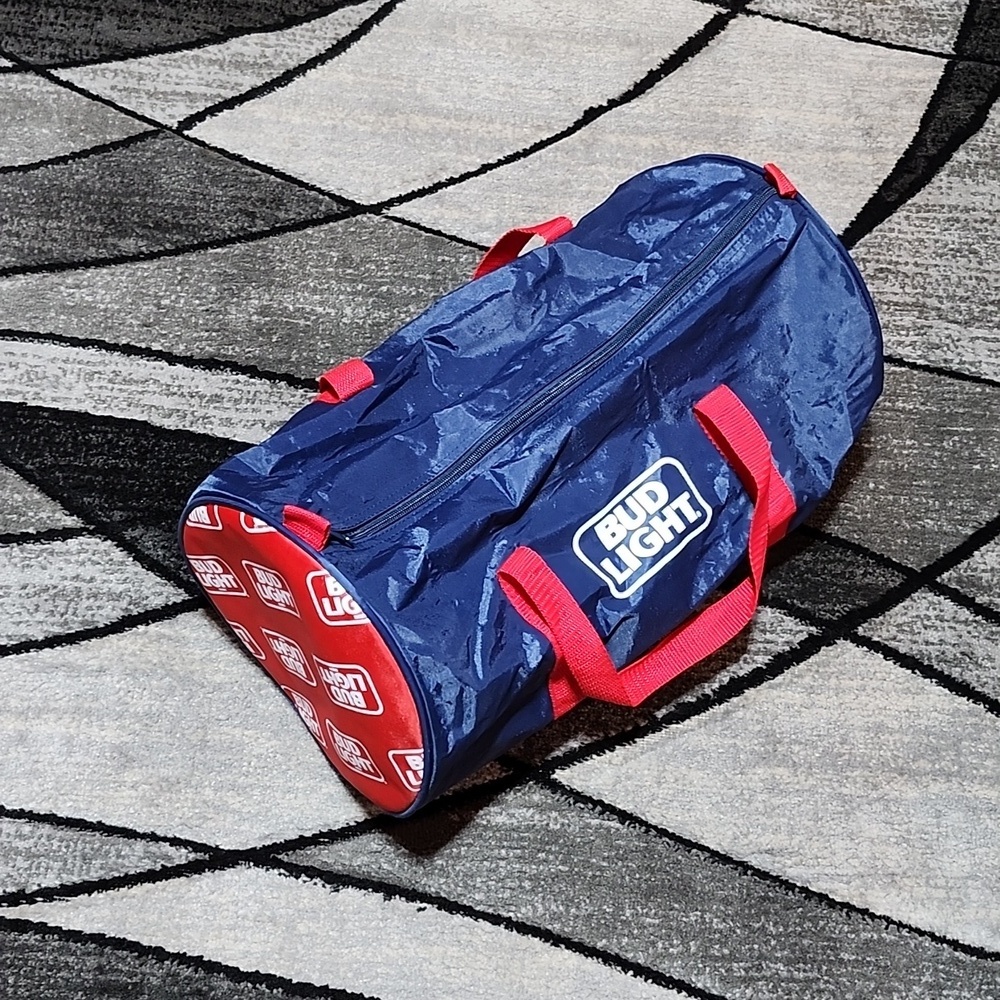VINTAGE RARE BUD LIGHT BEER WATER-RESISTANT DUFFEL BAG